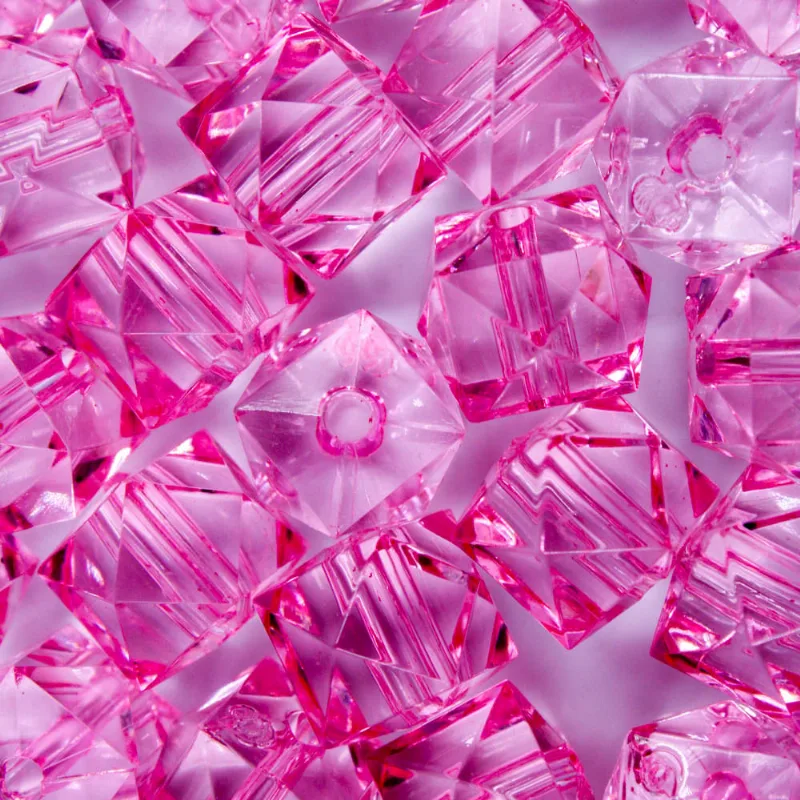 Quadrado Passante 12Mm Em Acrilico Com 500Gr 004 - Rosa 04