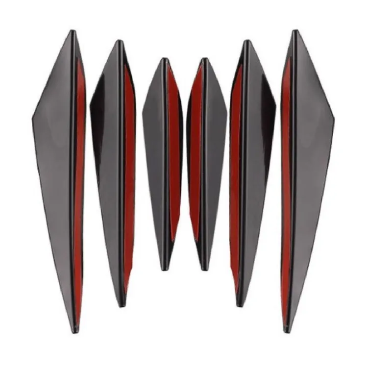 Kit 6 Spoiler Canards Para-choques Dianteiro Preto Grande