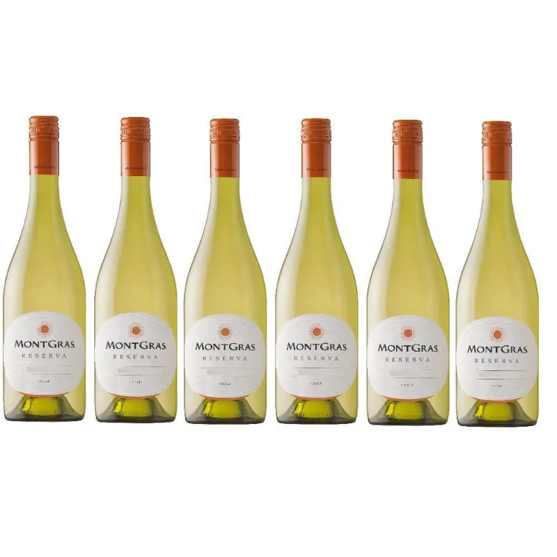 Kit 6 Vinho Reserva Montgras Sauvignon Blanc Chile 2016 750M