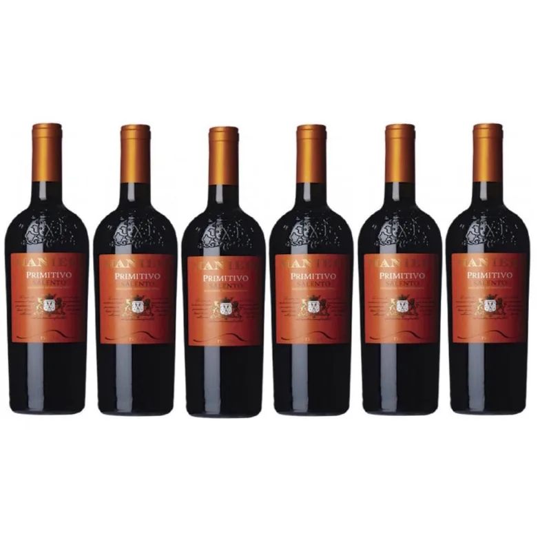Kit 6 Vinho Italiano Manieri Primitivo Di Puglia Salento Igt