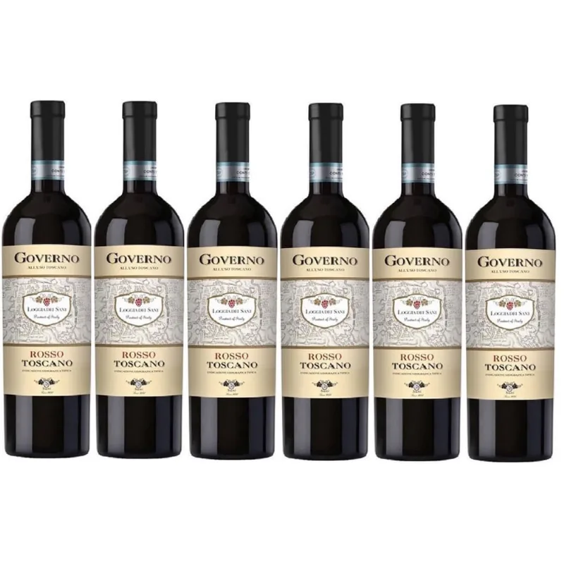 Kit 6 Vinho Brasileiro Tinto Governo Rosso Toscano Igt 750Ml