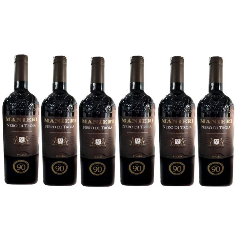 Kit 6 Vinho Italiano Manieri Nero Di Troia Puglia Igt 750Ml