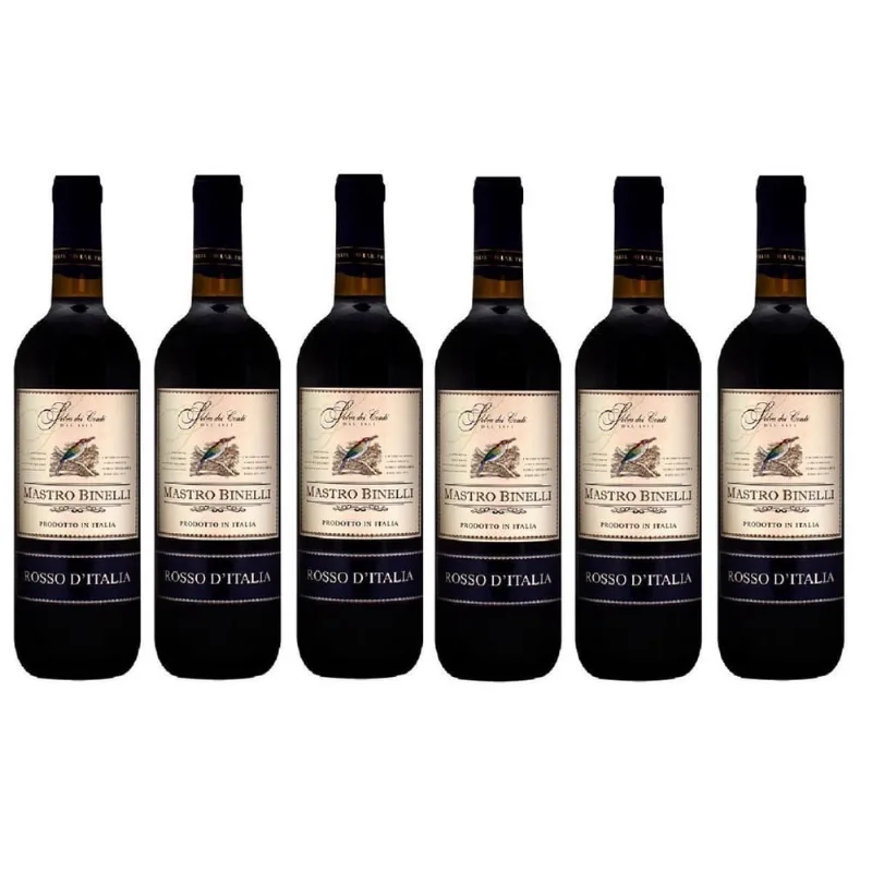 Kit 6 Vinho Tinto Seco Italiano Mastro Binelli Rosso Ditalia