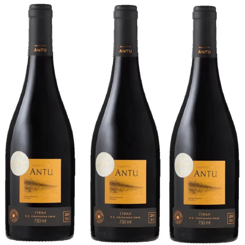 Kit 3 Vinho Chileno Tinto Syrah Montgras Antu 750Ml
