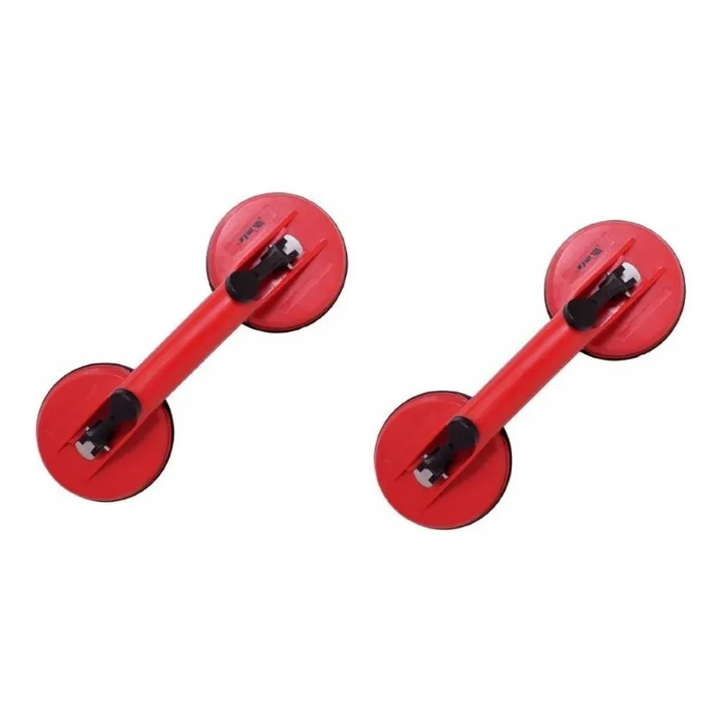 02 Ventosa Dupla Para Vidro Metal Porcelanato Cap. Peso 80kg