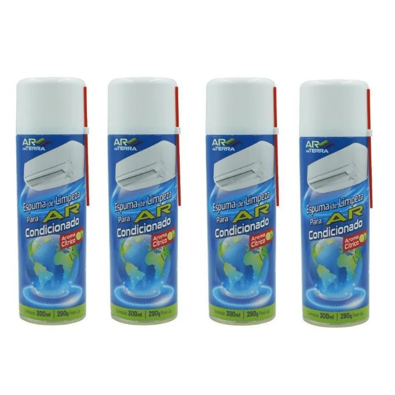 04 Espuma Spray Para Limpeza De Ar Condicionado Ar Da Terra