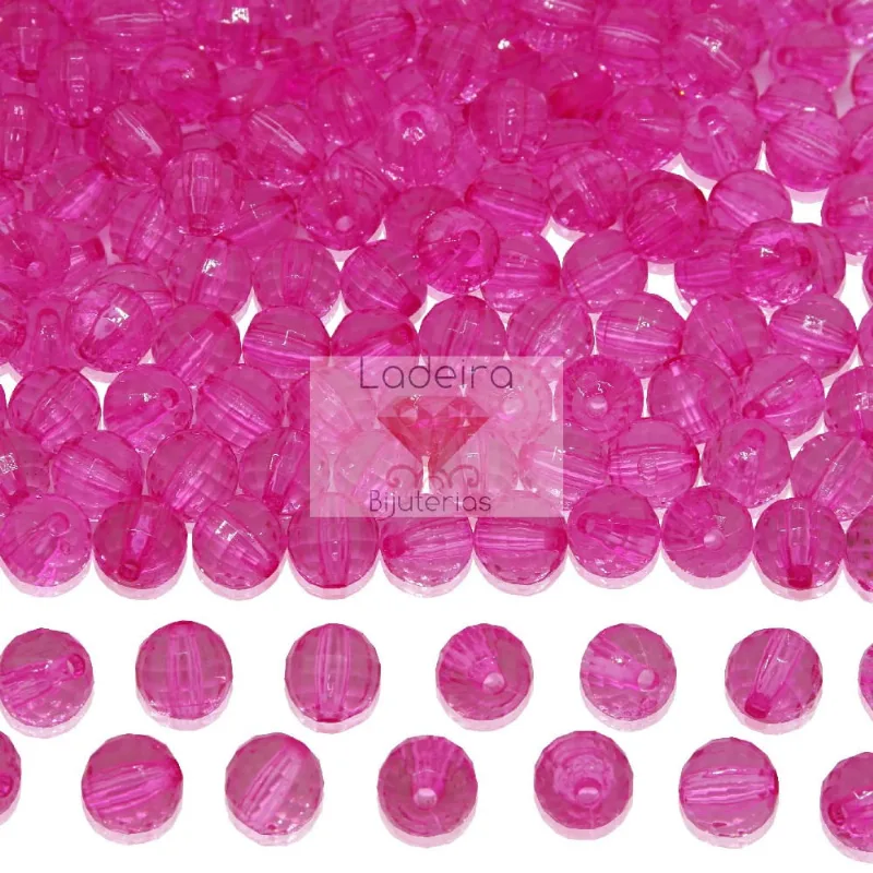 GLOBINHO PASSANTE 08MM EM ACRILICO COM 500GR 007 - Rosa Pink