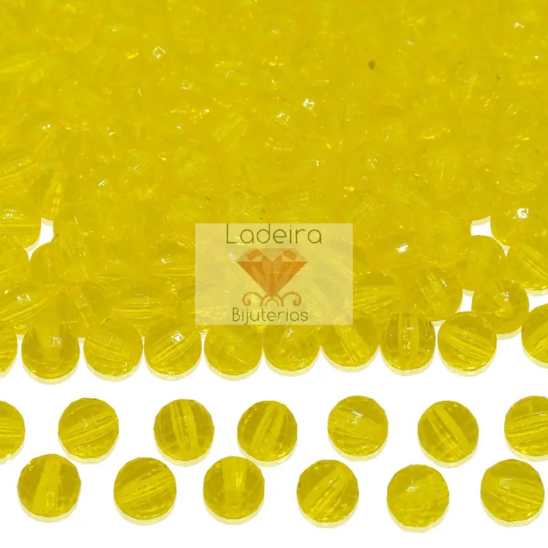 GLOBINHO PASSANTE 08MM EM ACRILICO COM 500GR 022 - Amarelo 22