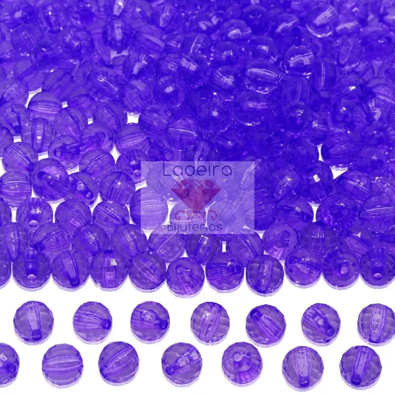 GLOBINHO PASSANTE 08MM EM ACRILICO COM 500GR 050 - Roxo Claro 050
