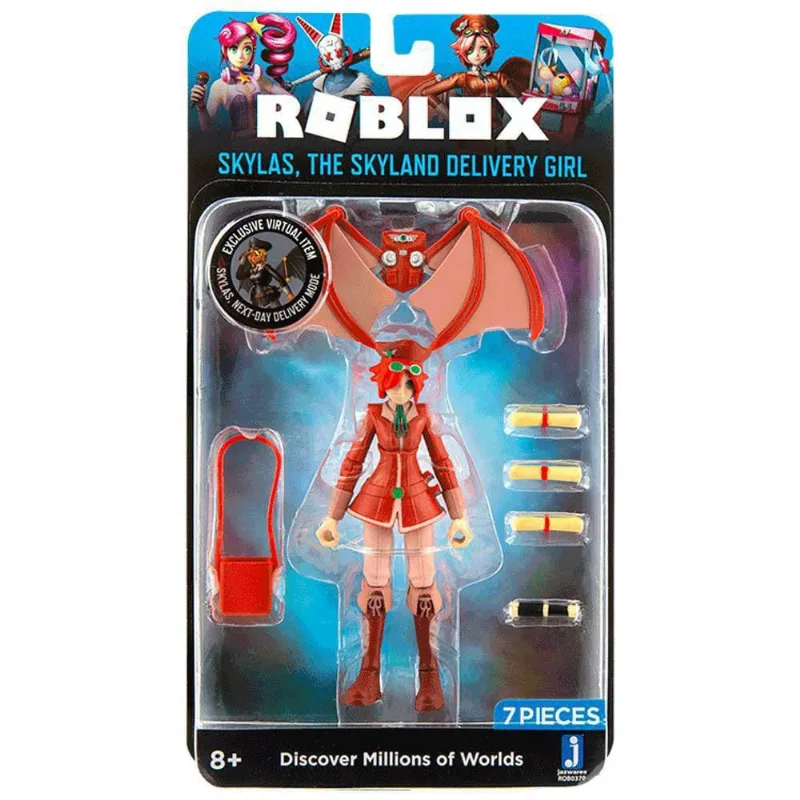 Boneco Articulado Skylas, The Skyland Delivery Girl + Codigo Virtual - Roblox - 2222 sunny brinquedos