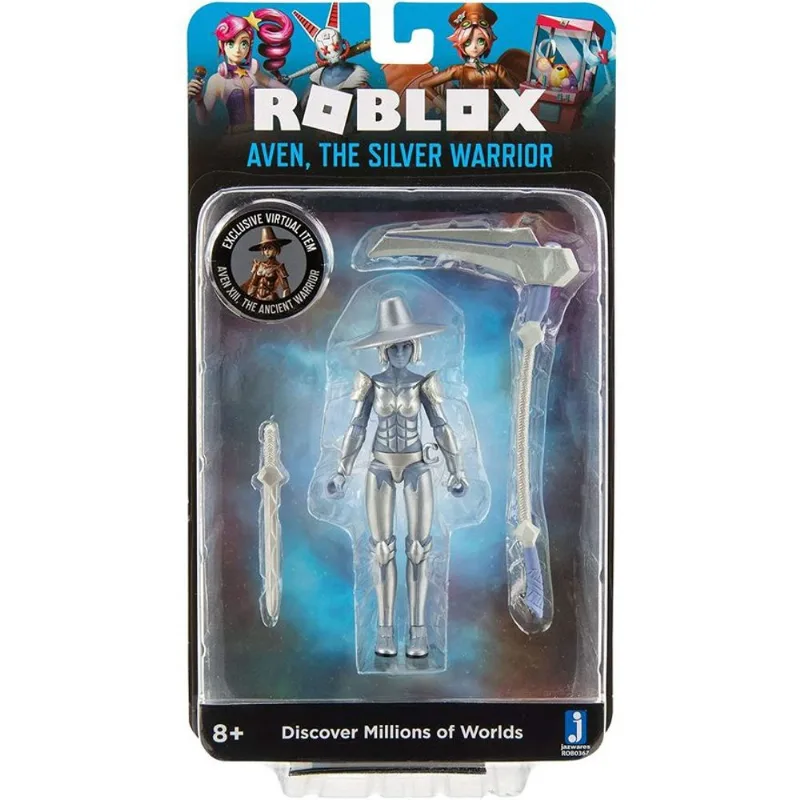 Boneco Articulado Aven, The Silver Warrior + Codigo Virtual - Roblox - 2222 sunny brinquedos