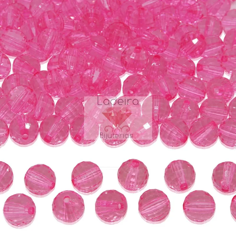 GLOBINHO PASSANTE 10MM EM ACRILICO COM 500GR 004 - Rosa 04