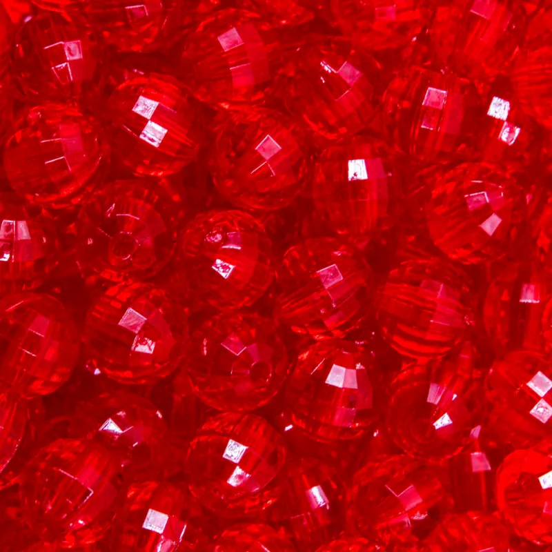 GLOBINHO PASSANTE 10MM EM ACRILICO COM 500GR 012 - Vermelho 12