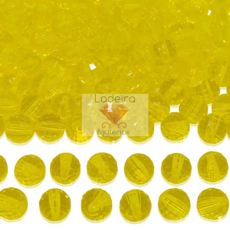 GLOBINHO PASSANTE 10MM EM ACRILICO COM 500GR 022 - Amarelo 22