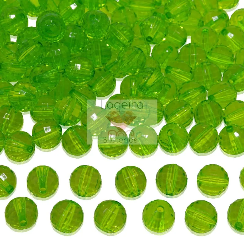 GLOBINHO PASSANTE 10MM EM ACRILICO COM 500GR 036 - Verde 036