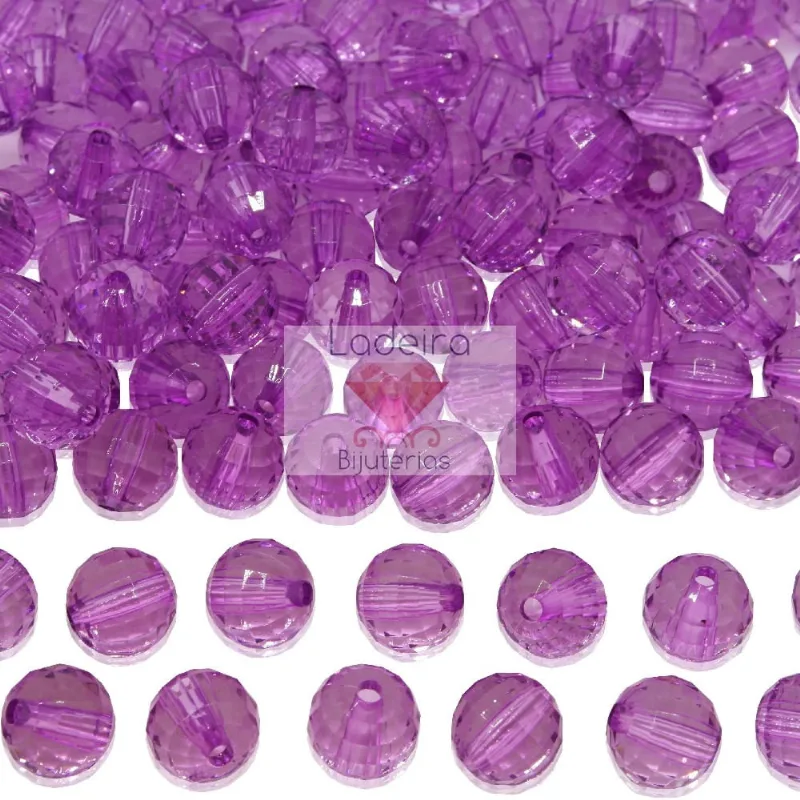 GLOBINHO PASSANTE 10MM EM ACRILICO COM 500GR 049 - Lilás 49