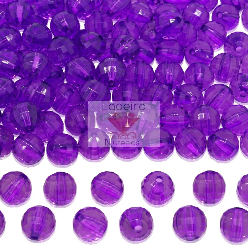 GLOBINHO PASSANTE 10MM EM ACRILICO COM 500GR 050 - Roxo Claro 050