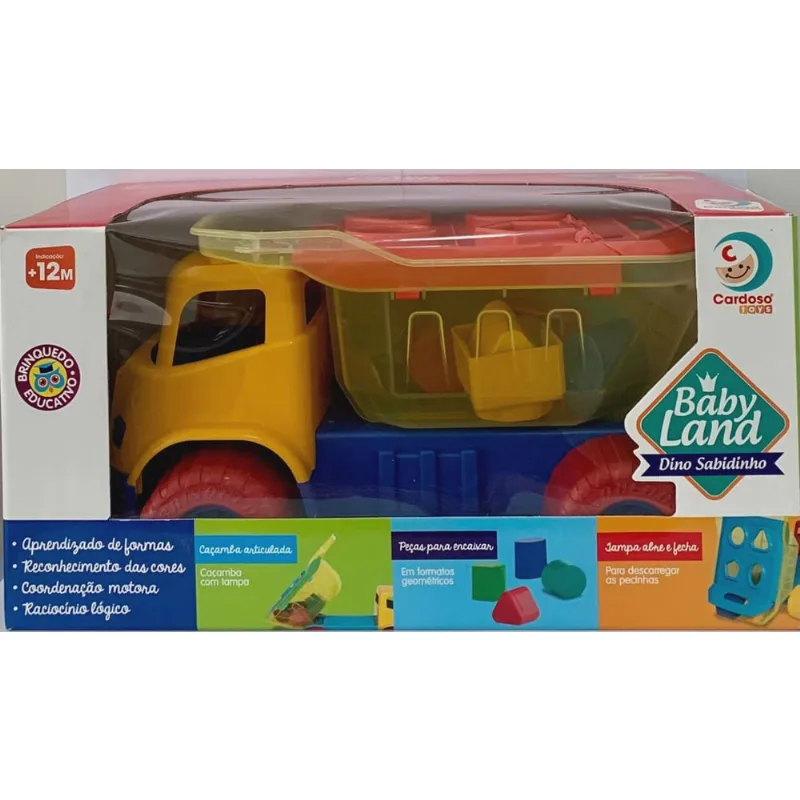 Veiculo Didatico - Baby Land - Dino Sabidinho - Amarelo cardoso