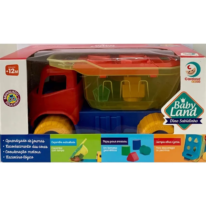 Veiculo Didatico - Baby Land - Dino Sabidinho - Vermelho cardoso