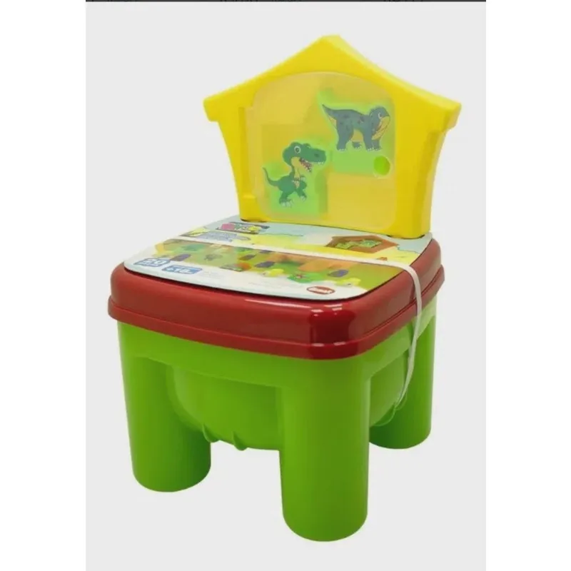 Cadeirinha Dinossauro Blocolandia Imaginacao - Brinkadeira Dinossauros - Cor Verde dismat
