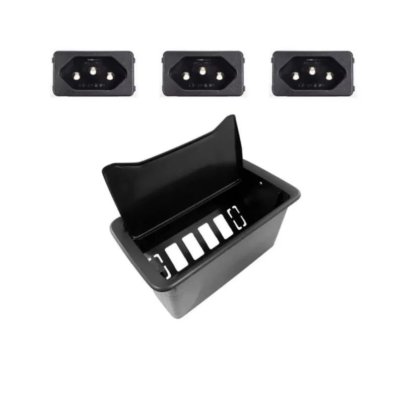Caixa De Embutir Em Mesa Móveis New 6 Slim Com 3 Tomadas - Não Disponível