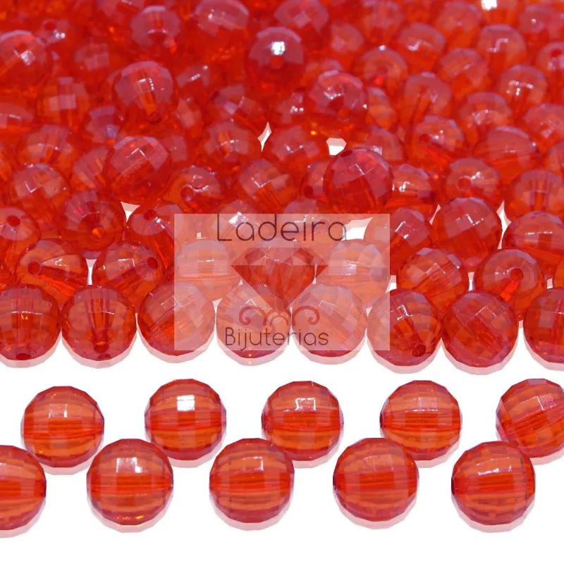 GLOBINHO PASSANTE 12MM EM ACRILICO COM 500GR 012 - Vermelho 12
