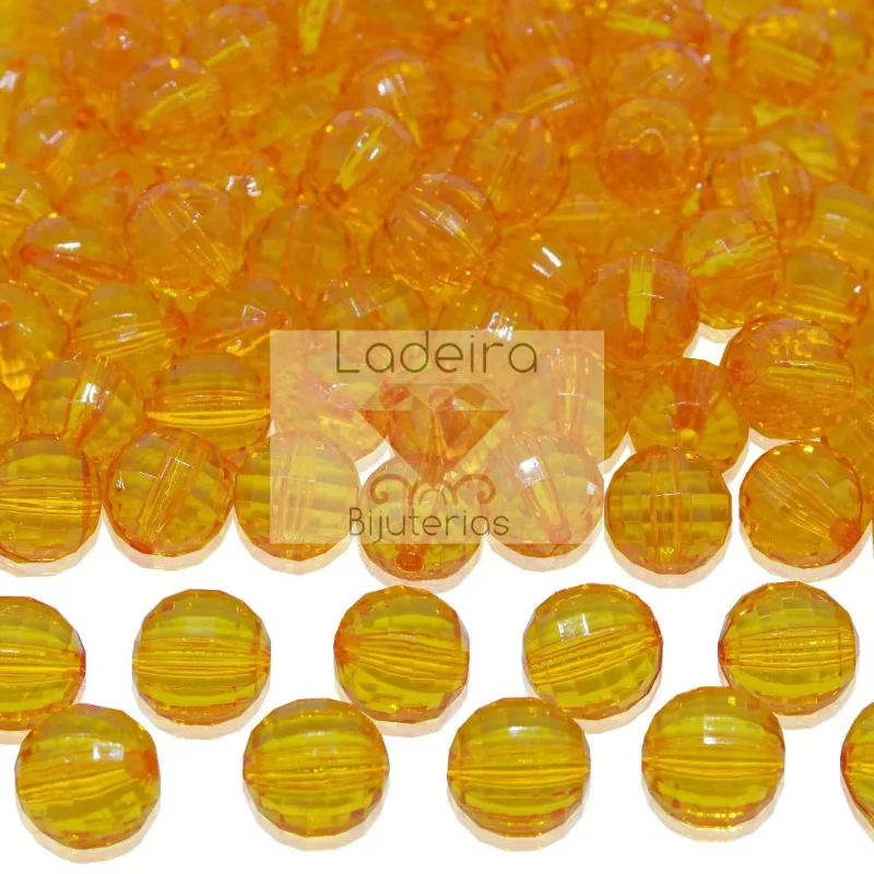 GLOBINHO PASSANTE 12MM EM ACRILICO COM 500GR 025 - Laranja 048