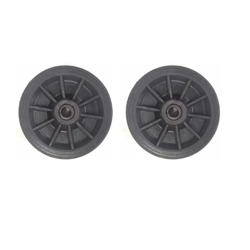 02 Roda Borracha Maciça Integral 9' Eixo Furo Bucha 7/8