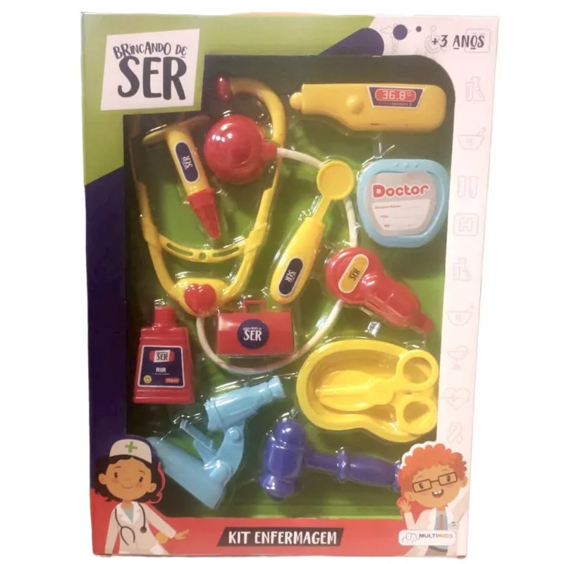 Brincando de Ser - Kit de Enfermagem Com Acessorios - Amarelo MULTIKIDS