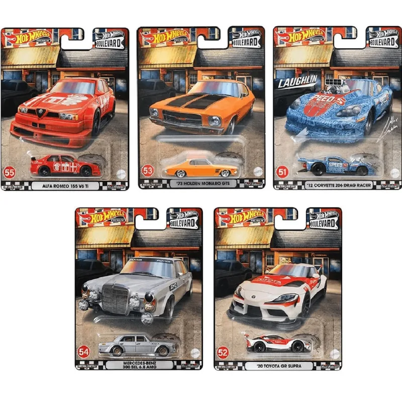 Carrinhos - Hot Wheels Premium - Escala 1:64 Boulevard - kit com 5 Carrinhos mattel
