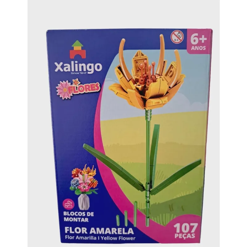 Blocos de Montar - Flor Amarela - Mundo Encantado xalingo