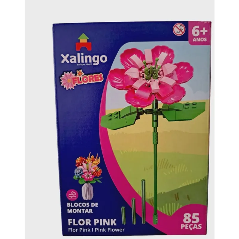 Blocos de Montar - Flor Pink - Mundo Encantado xalingo