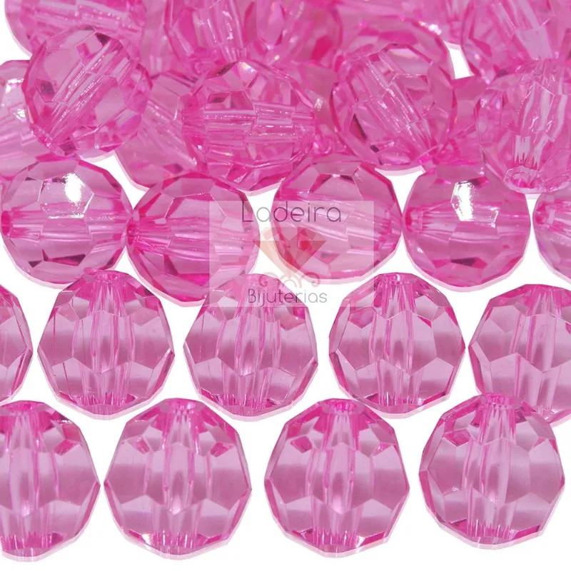 Bola Sextavada Passante 16MM em Acrilico com 500GR 004 - Rosa 04