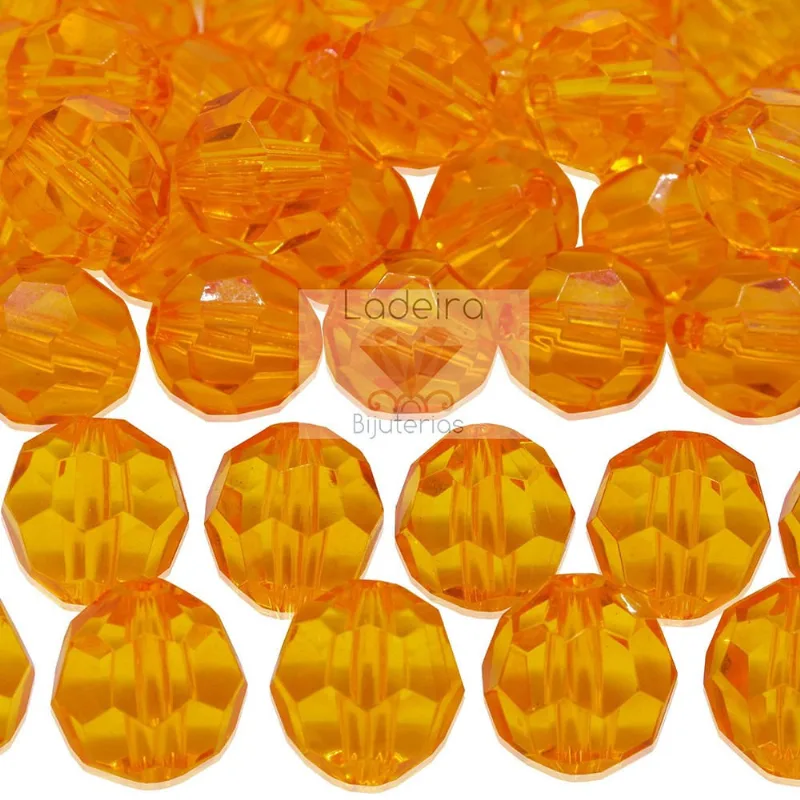 Bola Sextavada Passante 16MM em Acrilico com 500GR 025 - Laranja 048