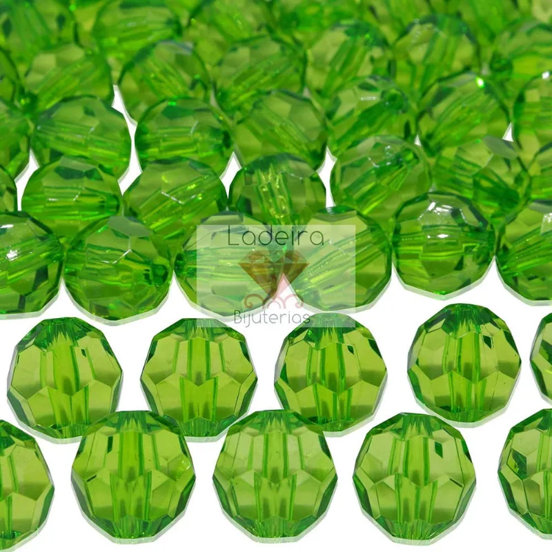 Bola Sextavada Passante 16MM em Acrilico com 500GR 036 - Verde 036