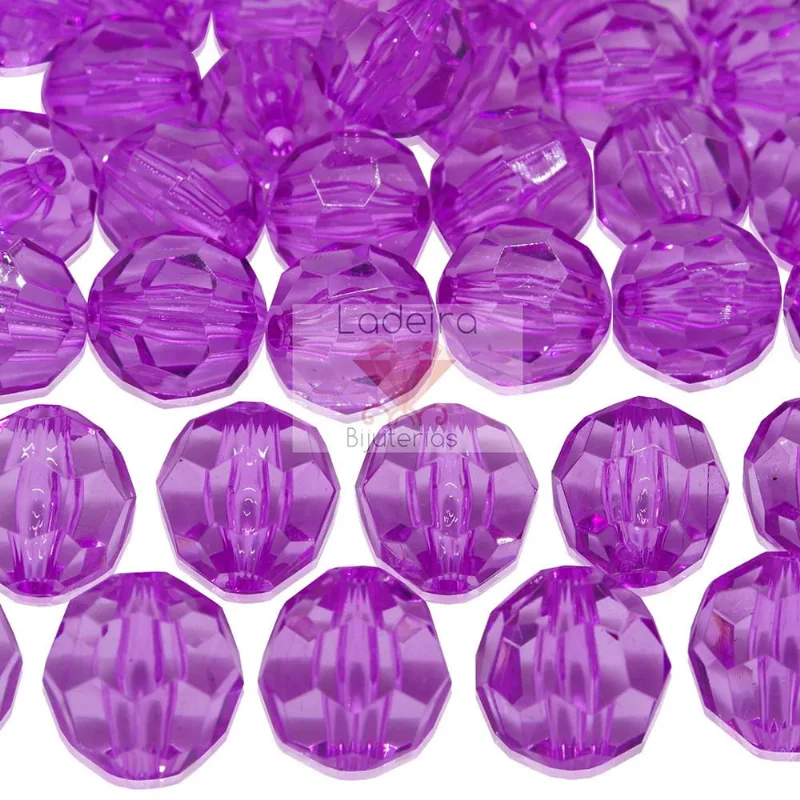 Bola Sextavada Passante 16MM em Acrilico com 500GR 048 - Lilas 048