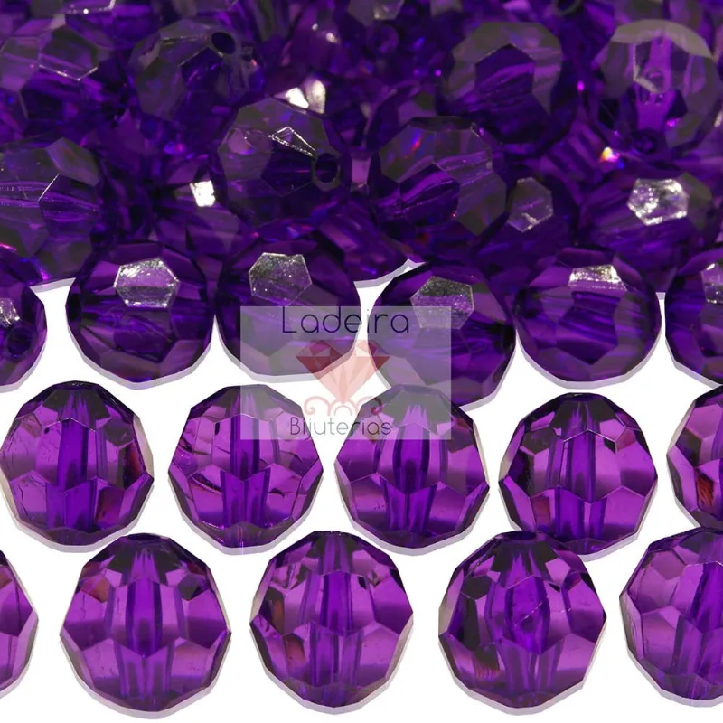 Bola Sextavada Passante 16MM em Acrilico com 500GR 050 - Roxo Claro 050
