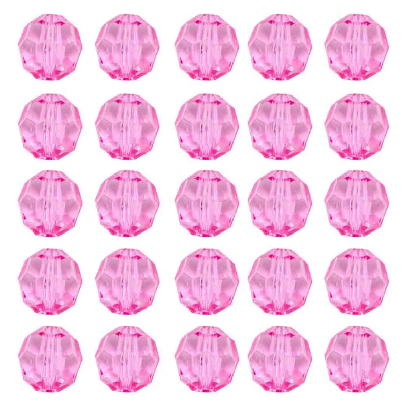 Bola Sextavada Passante 12MM em Acrilico com 500GR 004 - Rosa 04