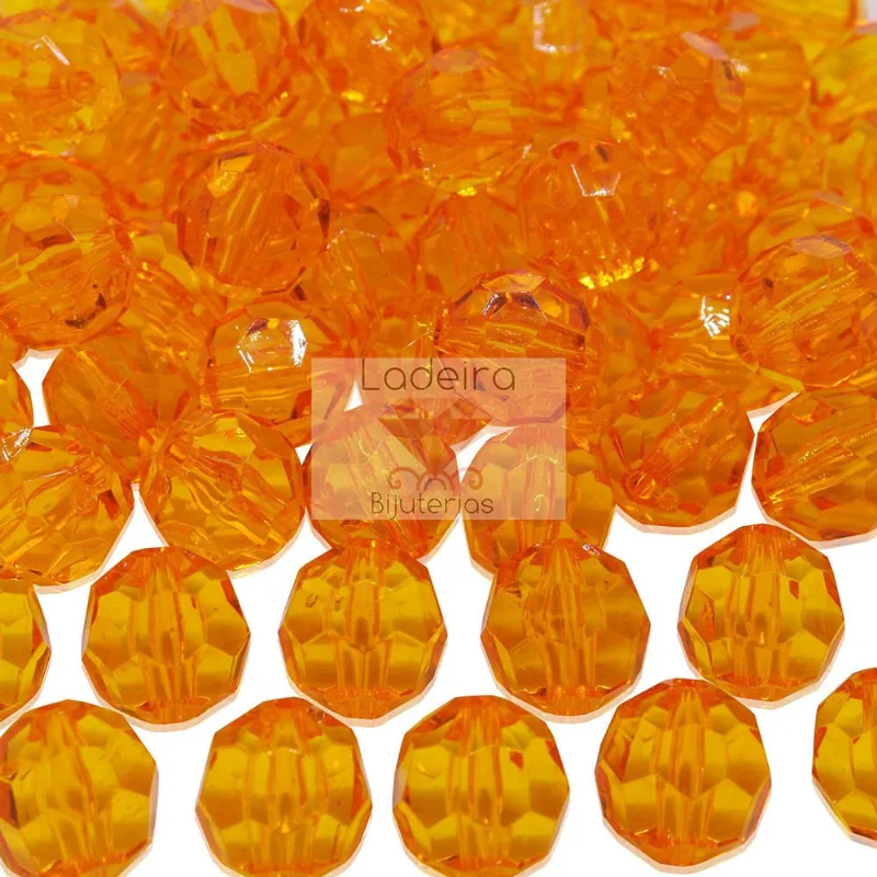 Bola Sextavada Passante 12MM em Acrilico com 500GR 025 - Laranja 048
