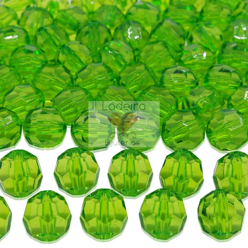 Bola Sextavada Passante 12MM em Acrilico com 500GR 036 - Verde 036