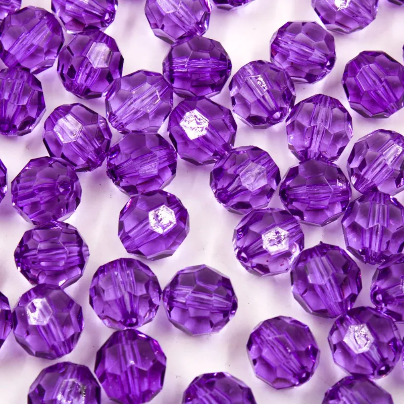 Bola Sextavada Passante 12MM em Acrilico com 500GR 051 - Roxo 051