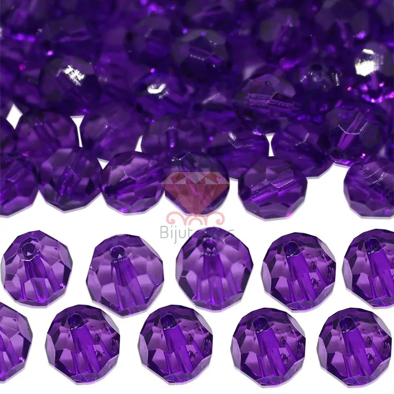 Bola Sextavada Passante 12MM em Acrilico com 500GR 053 - Roxo