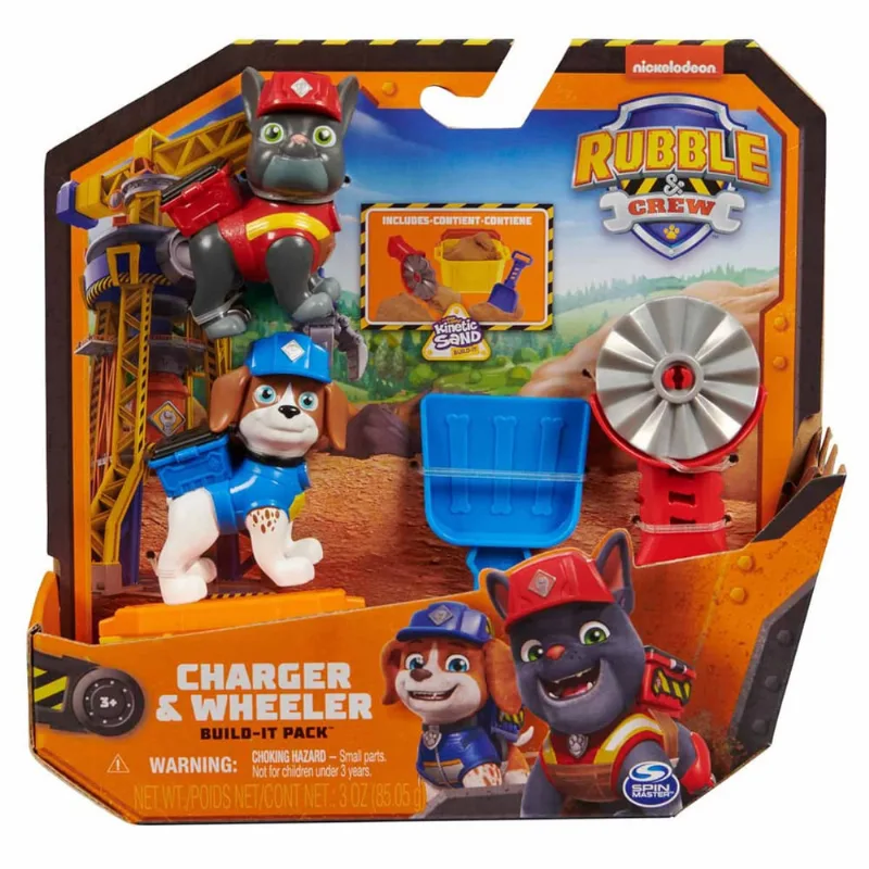 Conjunto - Bonecos Charger e Wheeler - Patrulha Canina - Rubble e Crew - sunny brinquedos