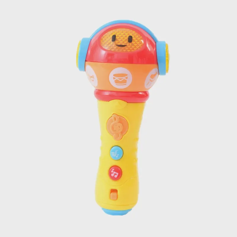 Microfone Infantil - Com luzes e som - Amarelo terraco