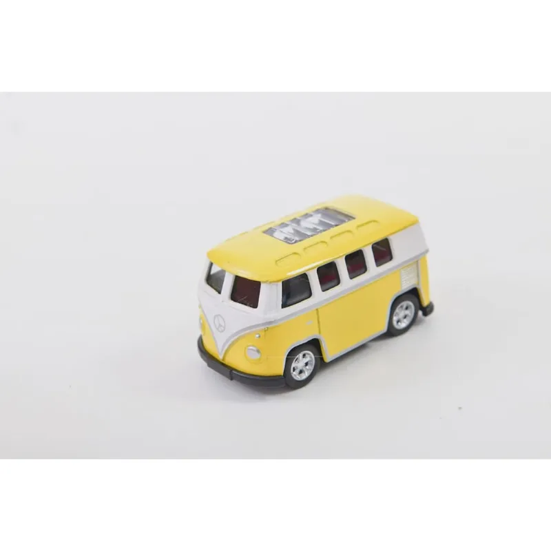 Veiculo de Metal Pequeno - Hot Track Racing - Kombi Amarela terraco