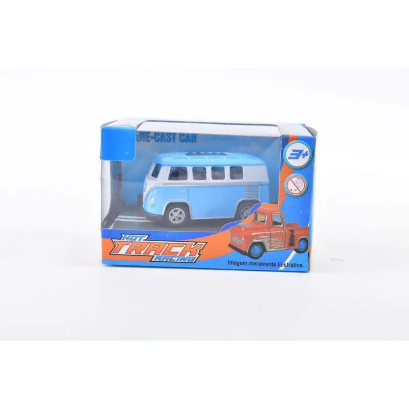 Veiculo de Metal Pequeno - Hot Track Racing - Kombi Azul TERRACO