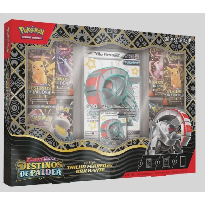 Cartas - Box Pokemon - Destinos De Paldea - Trilho Ferreo Ex Brilhante copag da amazonia