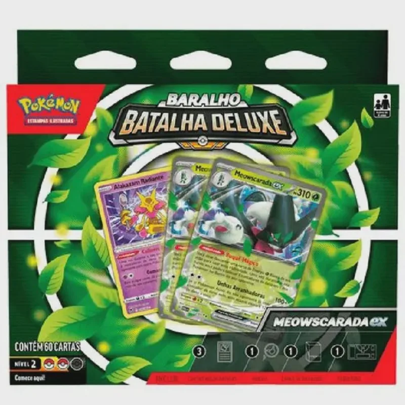 Cartas - Box Pokemon - Deck Baralho de Batalha Deluxe - Meowscarada Ex copag da amazonia