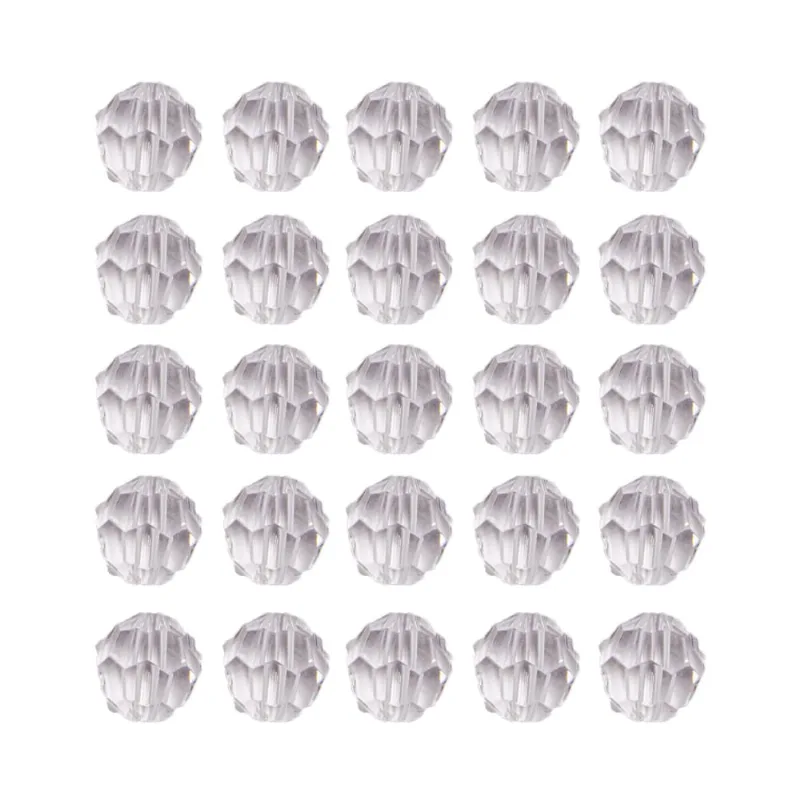 Bola Sextavada Passante 10Mm Em Acrilico Com 500Gr Cristal Transparente