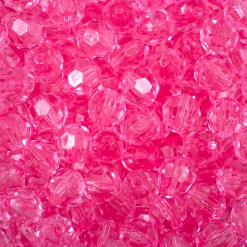 Bola Sextavada Passante 10Mm Em Acrilico Com 500Gr 004 - Rosa 04